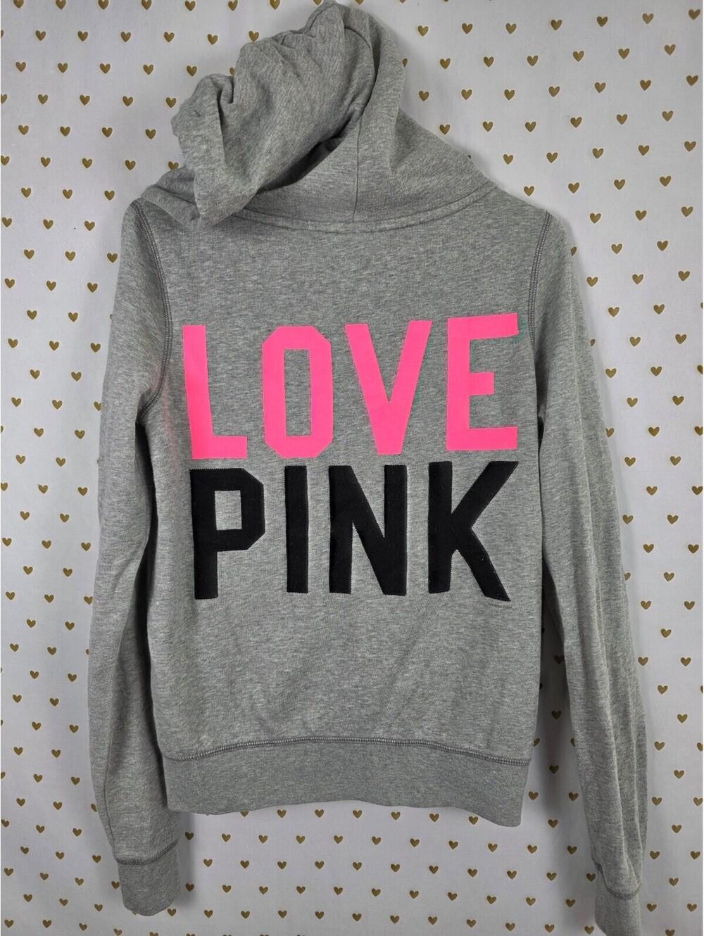 Victorias Secret Pink Vintage Full zip Hoodie Jacket Grey Medium Y2k